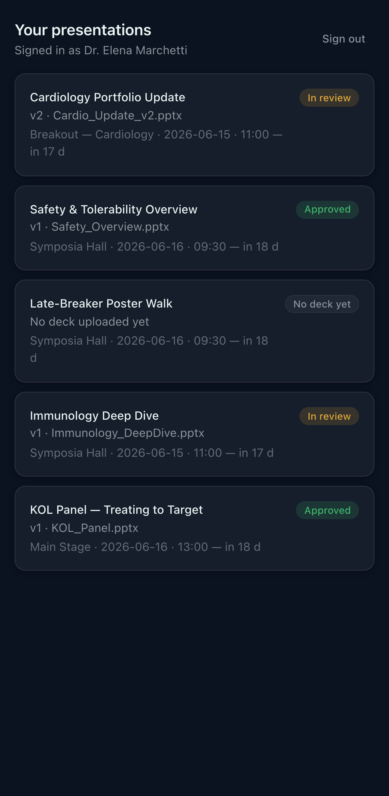 Presenter Portal